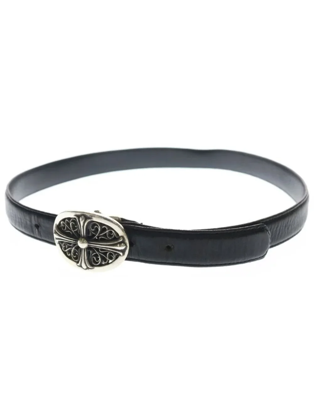 Chrome Hearts Buckl Oval 1.0 Classic Cross Silver Buckle Belt